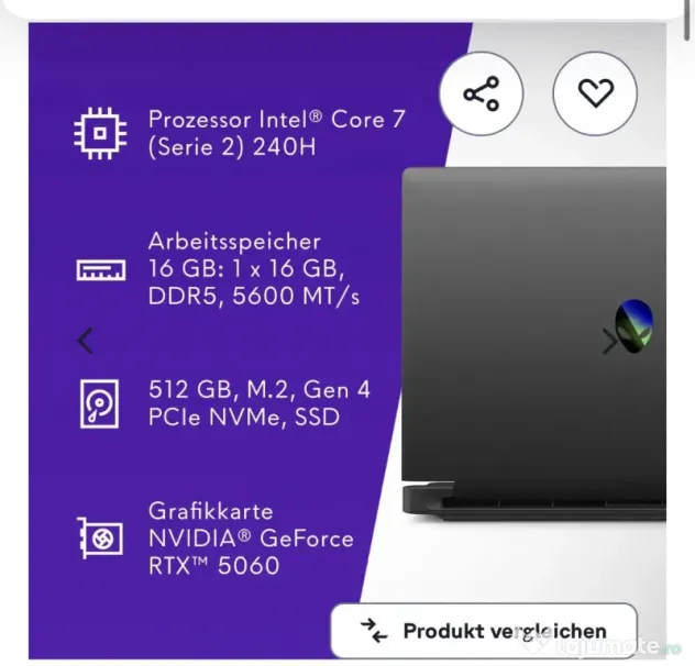 NOU SIGILAT!!! Alienware Aurora Gaming Laptop - Intel Core 7 240H, RTX 5060