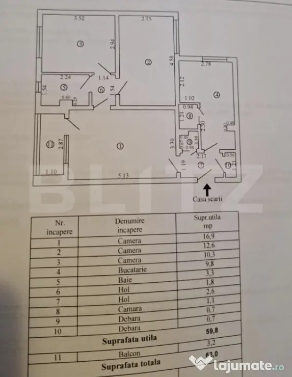 Blitz oferă spre vânzare apartament 3 camere, etaj 2, zona - Galati (Galati)