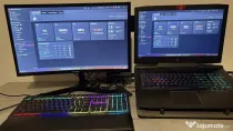 HP Omen17, Monitor curbat Samsung144hz, Tastatura Razer, Camera Logitech, cooler