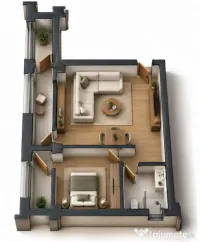 Apartament 2 camere open space Preajba - 0% comision la cump