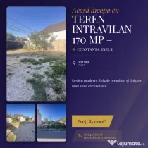 Teren intravilan 170 mp – dublă deschidere la două stră