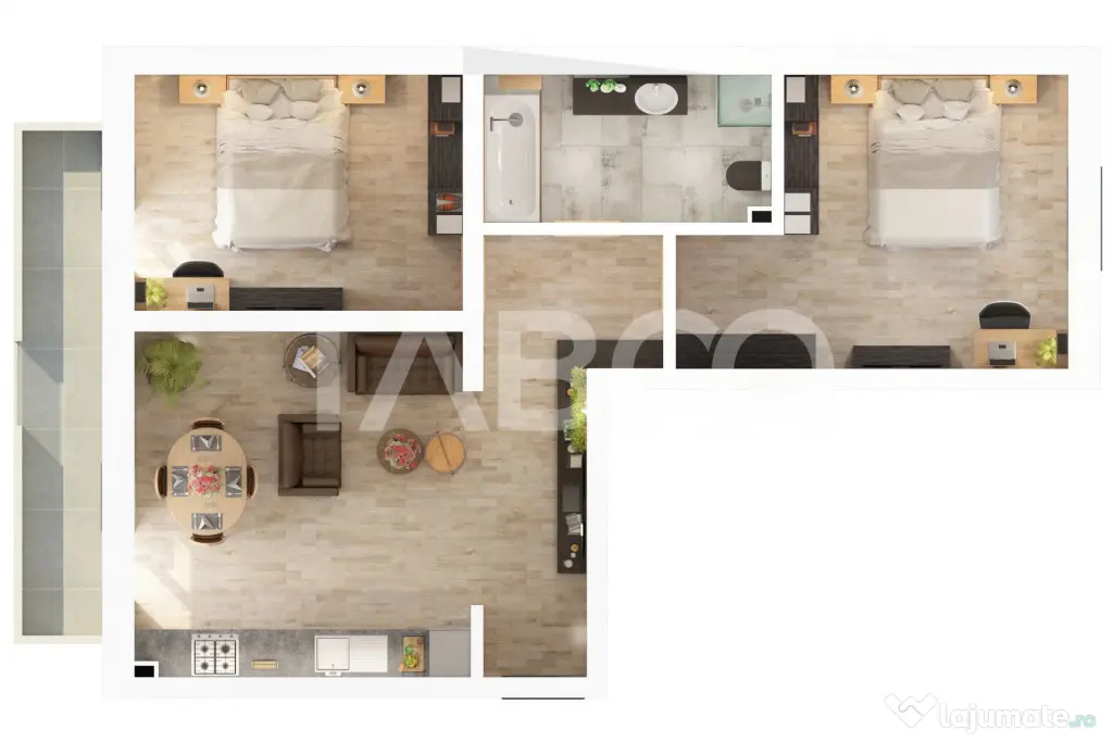 COMISION 0 - Apartament 3 camere de vanzare decomandate Doa - Sibiu (Sibiu)