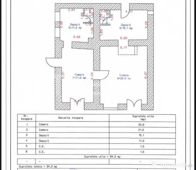 Spatiu comercial 4 camere 84 mpu doua intrari la strada Oras - Sibiu (Sibiu)