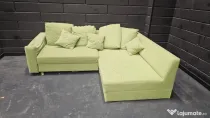Colțar extensibil verde deschis, cu șezlong – 100 lei / negociabil