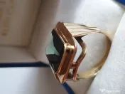 Inel ghiul vintage unicat antic unisex aur 14k cu turmalina naturala 8ct 