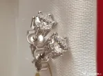 Cercei punct surub aur alb Punto Luce cu diamante naturale 0,7ct VVS unisex