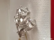 Cercei punct surub aur alb Punto Luce cu diamante naturale 0,7ct VVS unisex 
