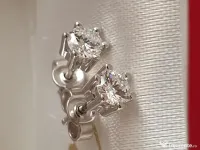 Cercei punct surub aur alb Punto Luce cu diamante naturale 0,7ct VVS unisex 