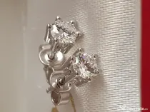 Cercei punct surub aur alb Punto Luce cu diamante naturale 0,7ct VVS unisex