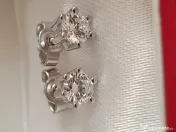Cercei punct surub aur alb Punto Luce cu diamante naturale 0,7ct VVS unisex 