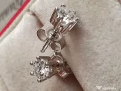 Cercei punct surub aur alb Punto Luce cu diamante naturale 0,7ct VVS unisex 