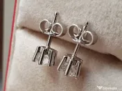 Cercei punct surub aur alb Punto Luce cu diamante naturale 0,7ct VVS unisex 