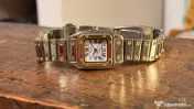 Ceas dama flori auriu quartz 