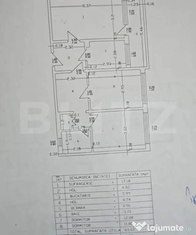Apartament 3 camere, 65.07 mp, zona Pod Ros - Iasi (Iasi)
