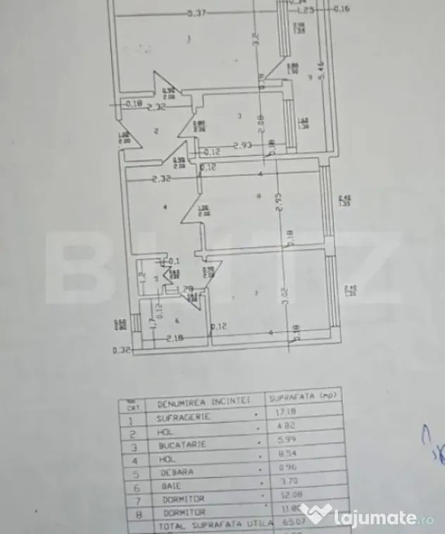 Apartament 3 camere, 65.07 mp, zona Pod Ros - Iasi (Iasi)
