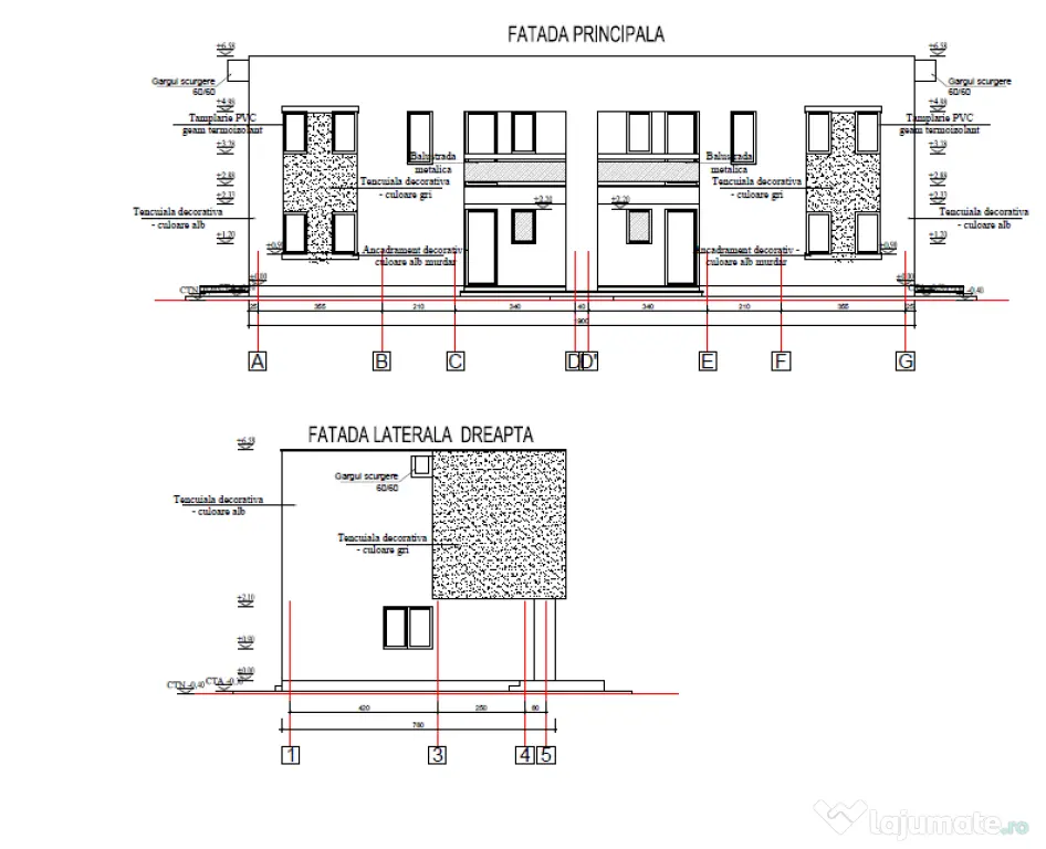 Tărtășești Centru | 3.161 mp | Proiect 2 duplexuri + Garaj stradal | Utilități
