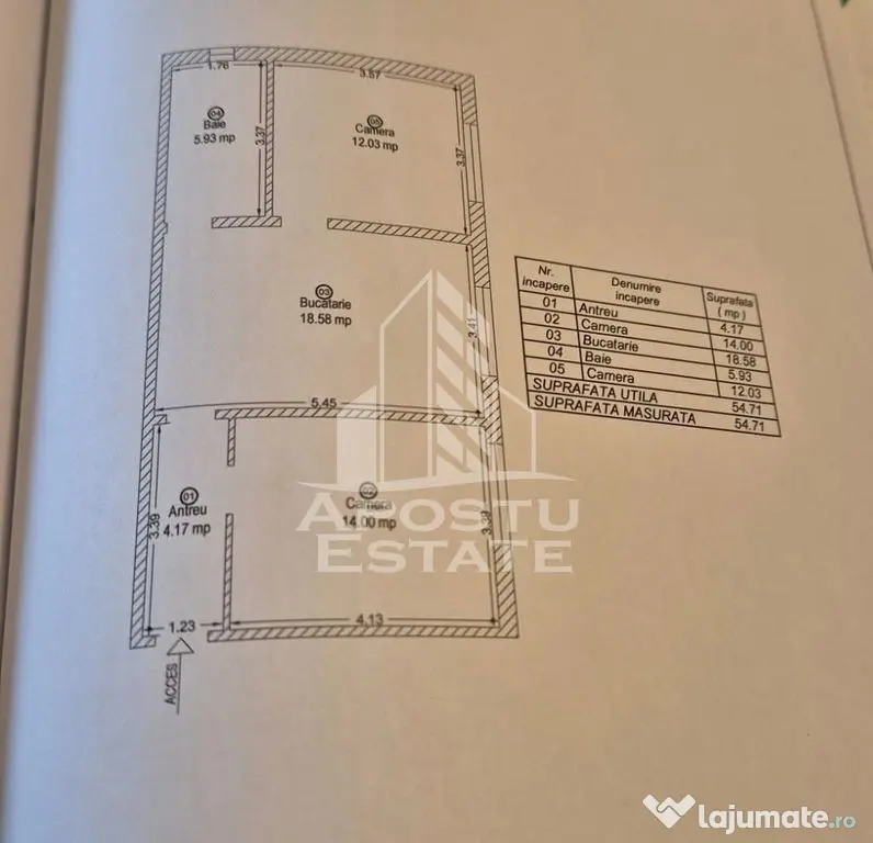Apartament cu 2 camere de vanzare, centrala proprie, zona Lipovei - Timisoara (Timis)