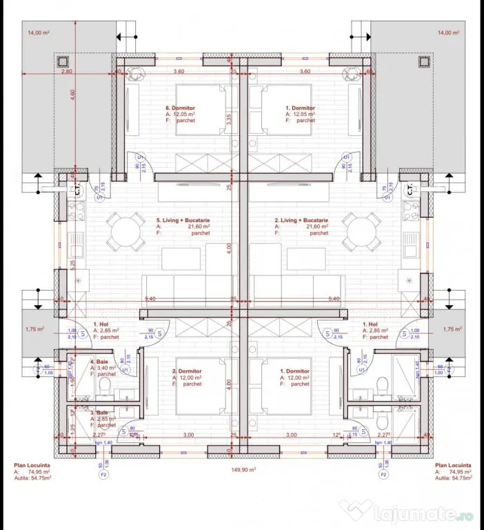 Duplex modern - 3 camere - finisaje personalizabile - Albina - Albina (Timis)