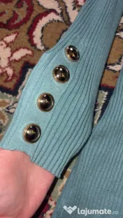 Rochie Tricotată Nouă • Detalii Aurii & Volane • Mărime S-M 