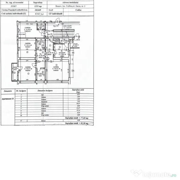 Codlea | 3 camere, 82 mp, 2 băi | Curte comuna | Renovat | Proprietar Comision 0