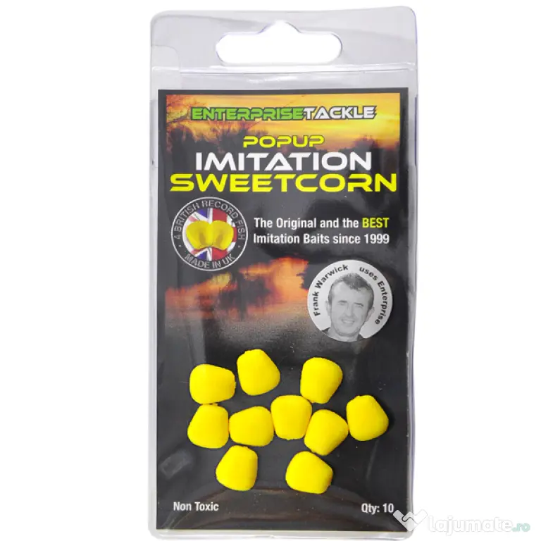 ENTERPRISE TACKLE POPUP SWEETCORN YELLOW UNFLAVOURED 10buc.