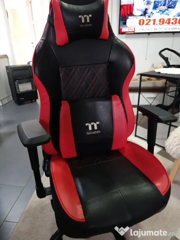 Scaun de gaming Thermaltake Tt eSPORTS U Comfort culoare negru cu roșu
