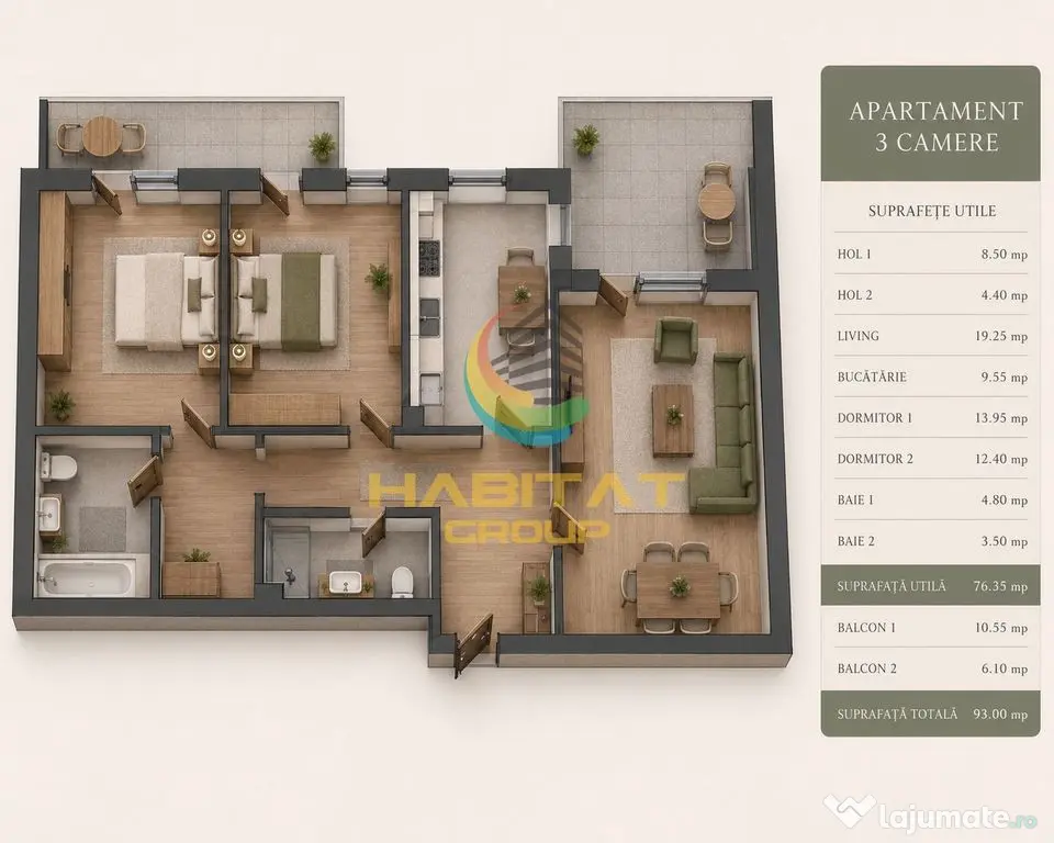 Apartament 3 camere - zona Pallady - Bucuresti (Bucuresti-Ilfov)