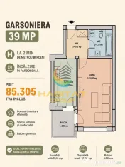 Vânzare Garsoniera 39 mp Popești Leordeni Metrou Berceni