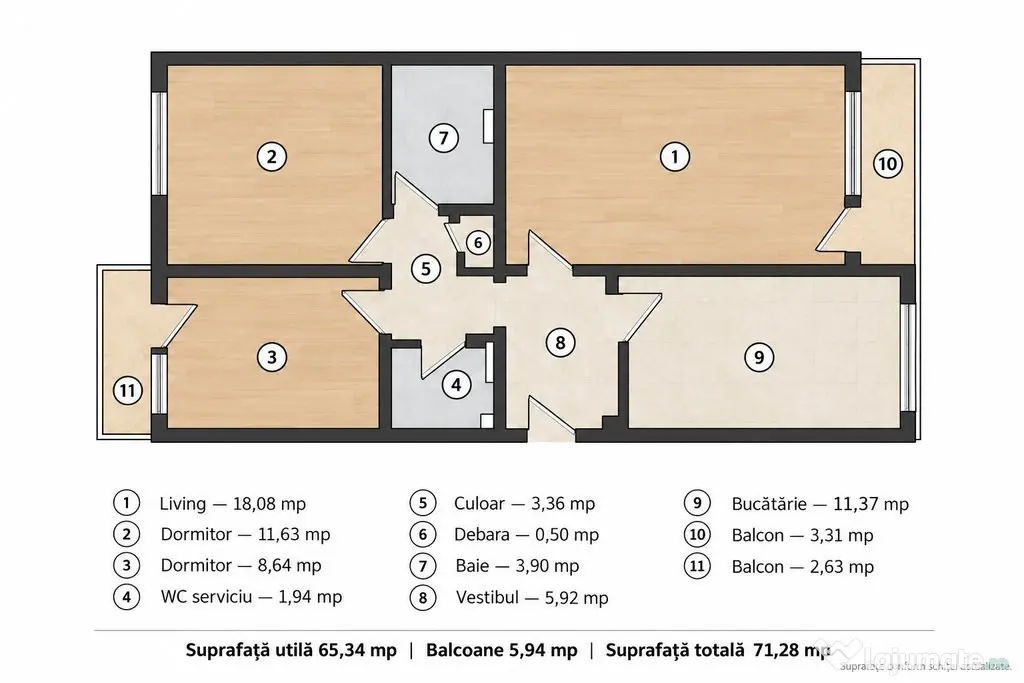 3 camere decomandate Două balcoane Parcare inclusă - Titan–B - Bucuresti (Bucuresti-Ilfov)