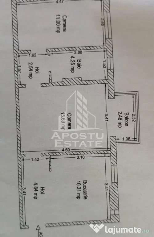 Apartament cu 2 camere, semidecomandat, zona Lipovei - Timisoara (Timis)