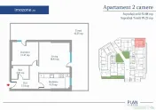 2 camere 52 mp+42 mp terasa, parter, Bloc finalizat, centrala, bucatarie inchisa 