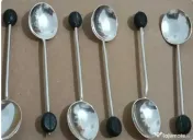 6 Lingurițe espresso argint masiv, Anglia 