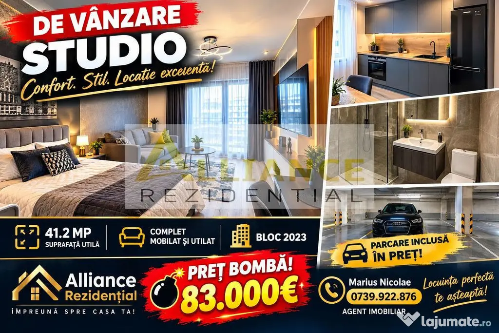 Metrou Berceni Studio mobilat utilat cu parcare - Popesti Leordeni (Bucuresti-Ilfov)