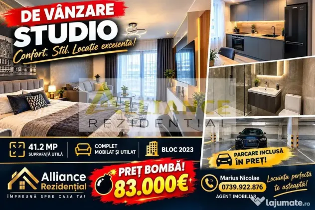 Metrou Berceni Studio mobilat utilat cu parcare - Popesti Leordeni (Bucuresti-Ilfov)