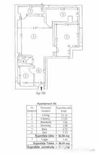 Apartament 2 camere de vânzare – Dămăroaia | Etaj 1 