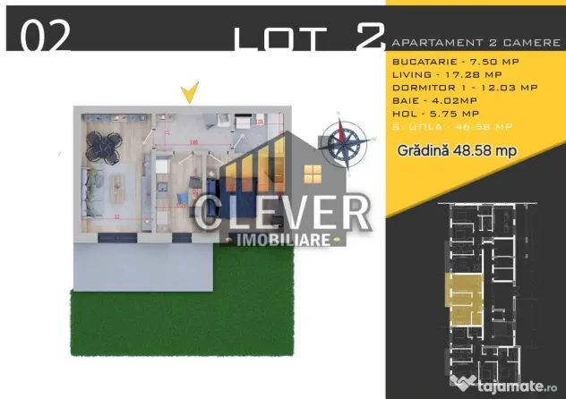 Apartament 2 Camere cu Gradina Proprie si loc de parcare - Bucuresti (Bucuresti-Ilfov)