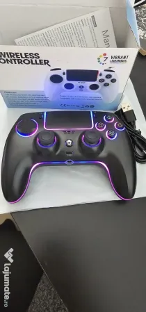 Controller Wireless RGB PS5 / PC / Android / iOS (Senzori Hall Effect, Nou)