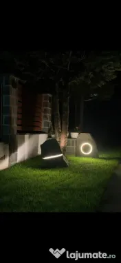 Piatra Decor Gradina Taiata la Jumatate cu Lumina LED - Efect Split 