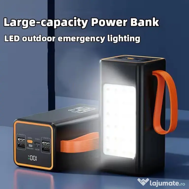 Power bank - Acumulator extern Portabil 50.000 mah + Lanterna Leduri