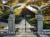 Statuetă vultur, acvilă, șoim, gri patinat, model S35. 