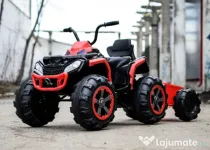 ATV electric Offroad 2x35W 12V cu remorca inclusa Rosu
