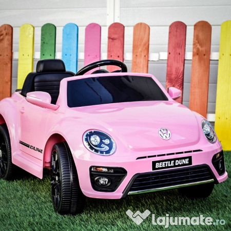 Masinuta electrica VW Beetle Dune 60W 12V, bluetooth, amortizoare, roz