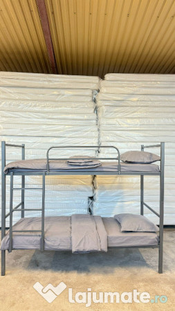 Pat metalic etajat Model BEL 2 + 2 saltele 12 cm–Super Oferta-in stoc!