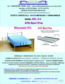 Pat metalic single-1 pers.-rezistent și durabil - La preț promoțional!