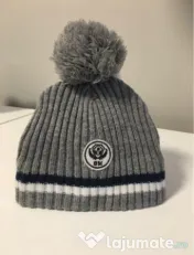 Fes / caciulita bebe ‘OM’ gri cu ciucure 0-12 luni 