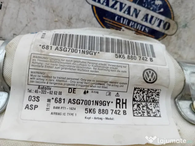 Airbag cortina dreapta Volkswagen Golf 6 2008