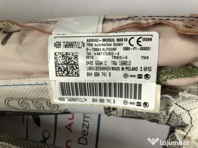 Airbag cortina stanga Audi A1 2012