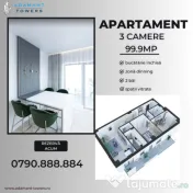 ADAMANT TOWERS, 3 camere, 3B, decomandat, CUG - Nicolina 