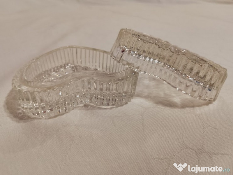 Casetă Bijuterii Vintage în formă de Inimă – Sticlă Presată