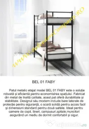 Pat Metalic Etajat Model BEL 01 FABY – În Stoc – Livrare Rapidă!
